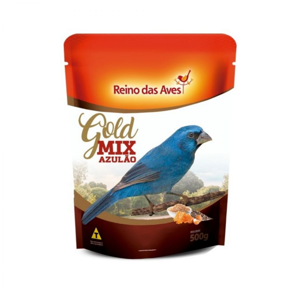Ração Reino das Aves Pássaro Azulão Gold Mix 500Gr