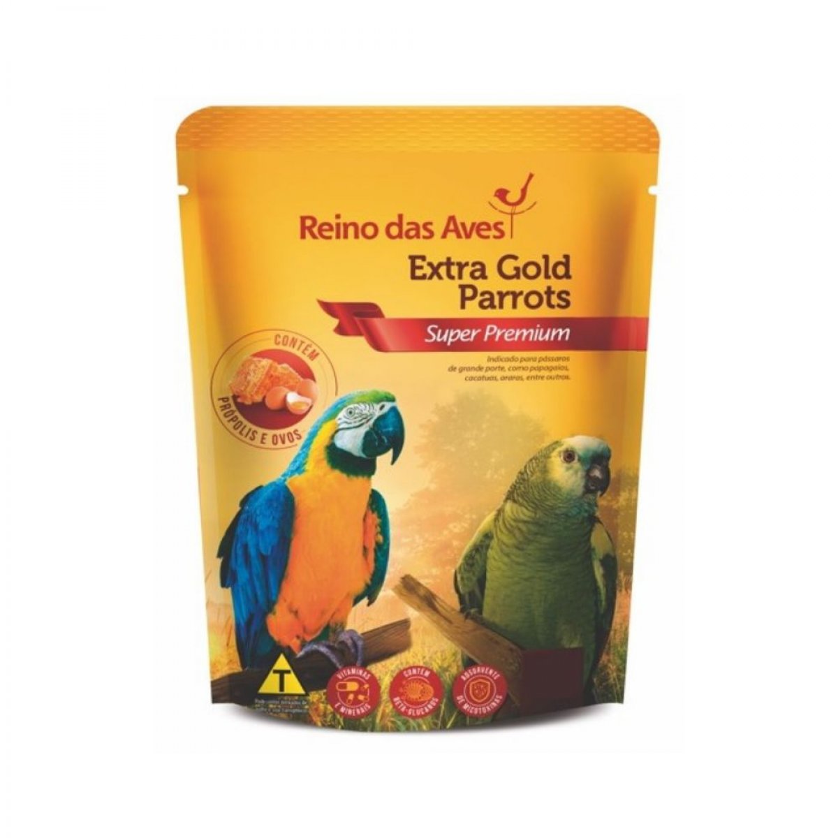 Ração Reino das Aves Extra Gold Parrots  400g
