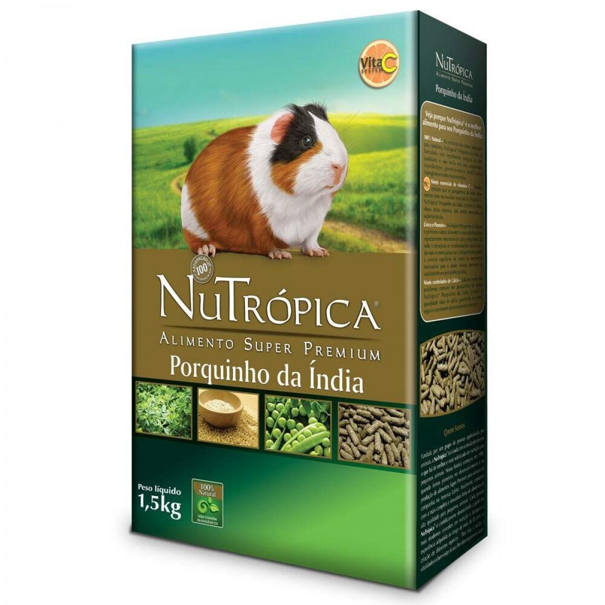 Ração Nutrópica Natural 1,5kg Para Porquinho Da Índia 