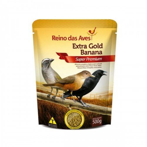 Ração Reino das Aves Extra Gold Banana 500g