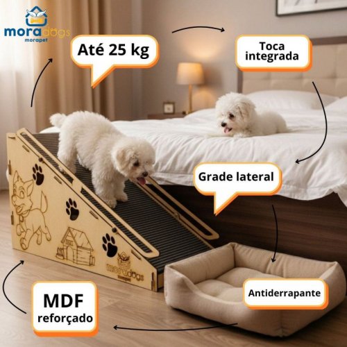 Rampa Morapet Dog Jump House Com Toca Integrada para Cães