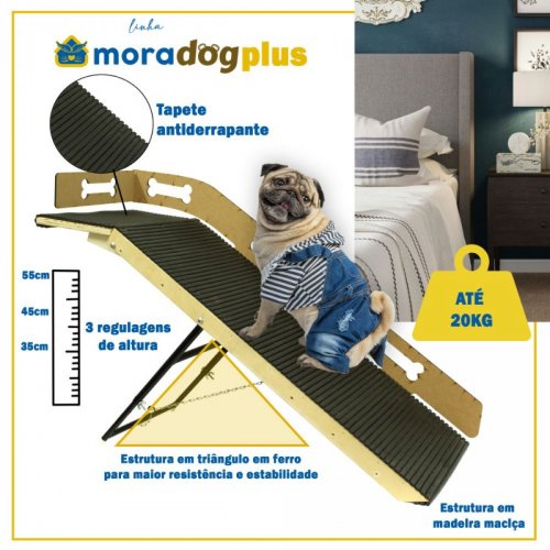 Rampa Para Cão Moradog Plus Osso Com Patamar - Morapet