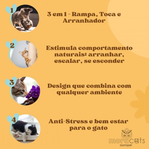 TriCat – Arranhador 3 em 1: Toca, Rampa e Diversão