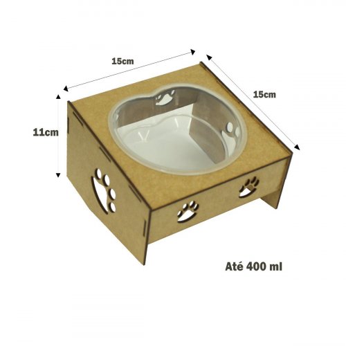 Kit Comedouro/Bebedouro Morapet Wood Suporte Elevado - 3 Unidades