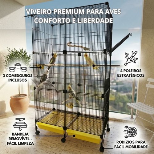 Viveiro Multi-Pássaros Bragança Grand Space Calopsitas Aves