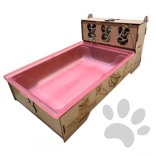 MultiBox MoraRoe 2 em 1 Bandeja + Porta Feno Para Roedores