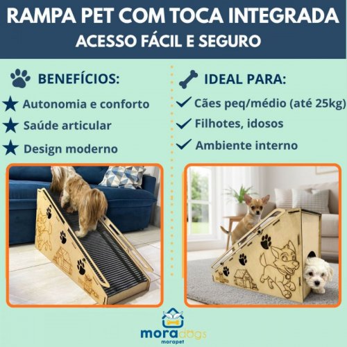 Rampa Morapet Dog Jump House Com Toca Integrada para Cães