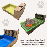 MultiBox MoraRoe 2 em 1 Bandeja + Porta Feno Para Roedores