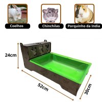 MultiBox MoraRoe 2 em 1 Bandeja + Porta Feno Para Roedores