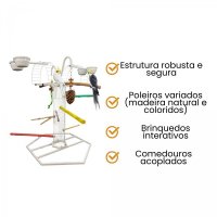 Playground Bragança FlypLay Para Calopsitas, Papagaios e Semelhantes