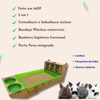 MultiBox 3 em 1 Moraroe Bandeja Com Porta-Feno e Comedouro
