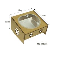 Kit Comedouro/Bebedouro Morapet Wood Suporte Elevado - 3 Unidades