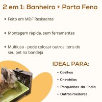 MultiBox MoraRoe 2 em 1 Bandeja + Porta Feno Para Roedores