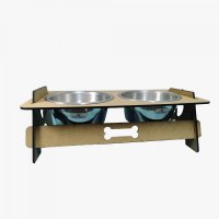 Comedouro Duplo Wood Double Metal Morapet