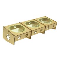 Kit Comedouro/Bebedouro Morapet Wood Suporte Elevado - 3 Unidades